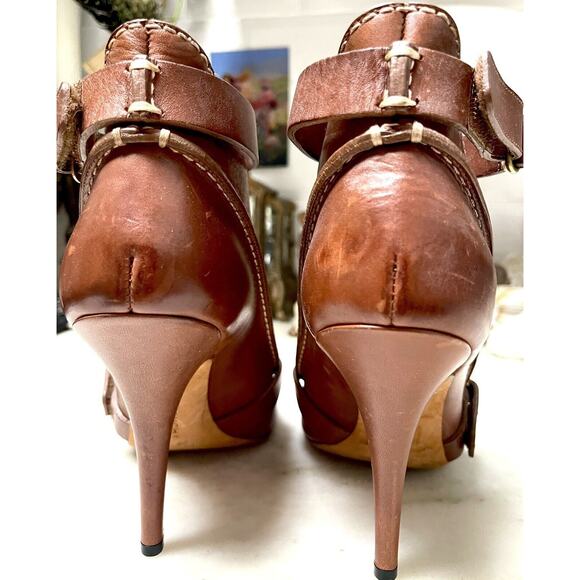 Givenchy Bootie Boot Cognac 39.5 heel ankle strap leather - Picture 7 of 13